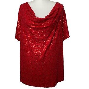 Elegant Red Sequin Women's Top